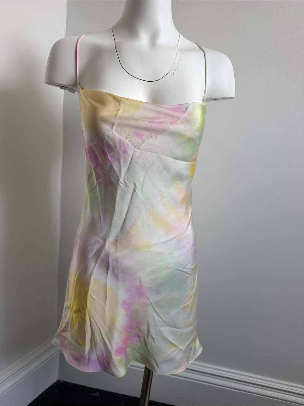 Zara Pastel Tie-Dye Slip Mini Dress